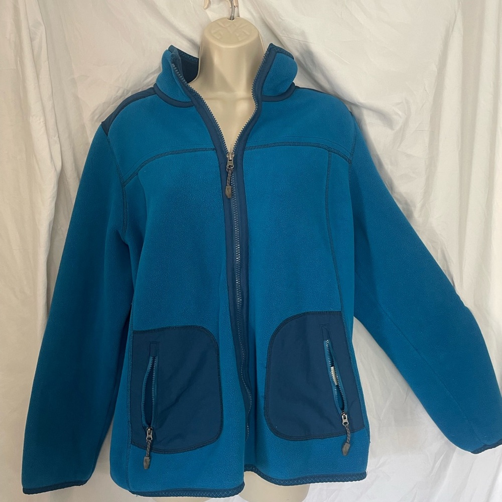 Green Tea Blue Zip-Up Fleece Jacket XL